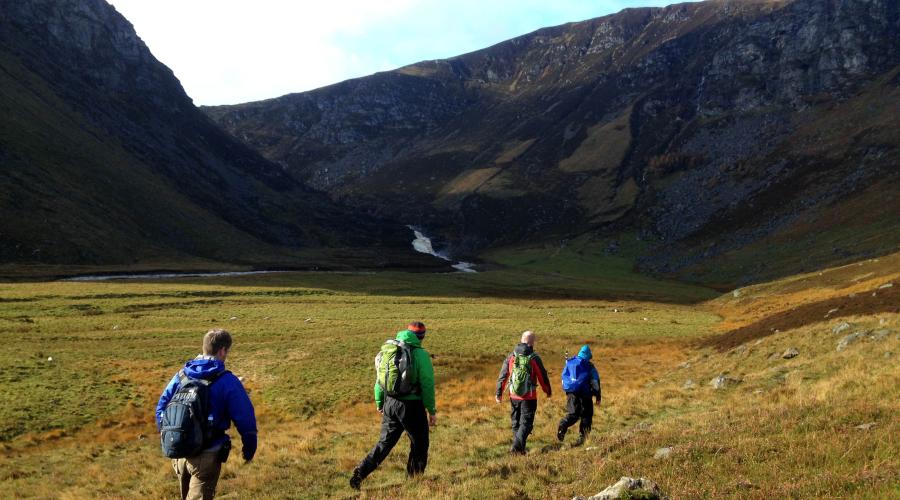 Walking up Glen Lee
