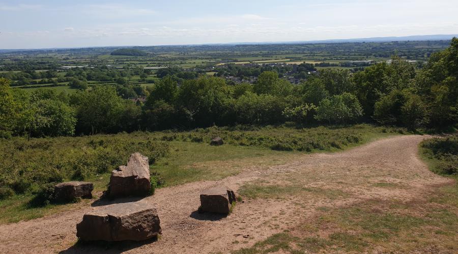 View from Pulpit Rock out across the Somerset Levels
