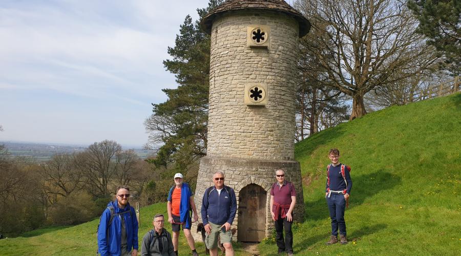 Folly just below Hopton Camp hill fort with ODL members