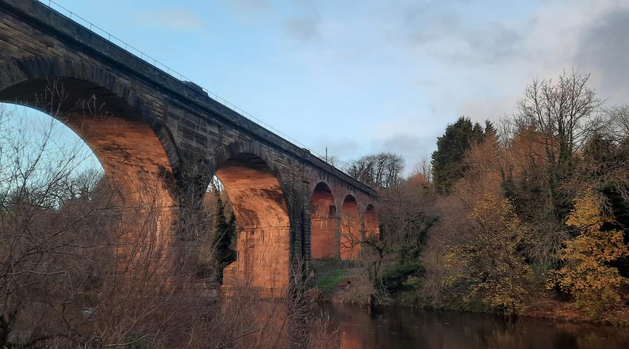 Railway viaduct view