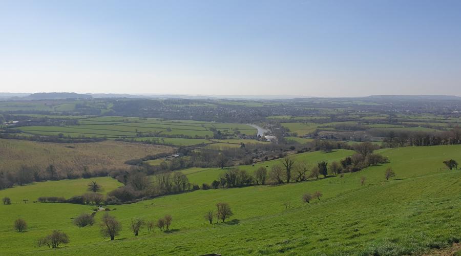 View from Cotswold Way towards Saltford, Keynsham and Mendips