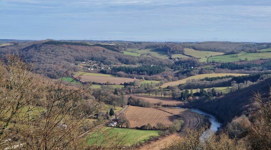 View over River Wye and the Wye valley
