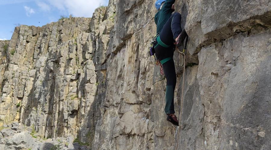 climber and belayer