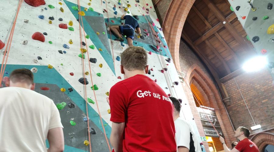 climbing on a slab