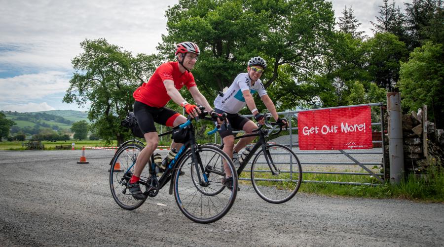 Cyclists setting off
