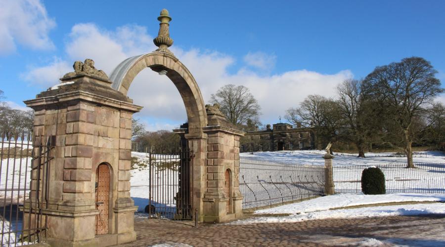 Lyme gate in snow