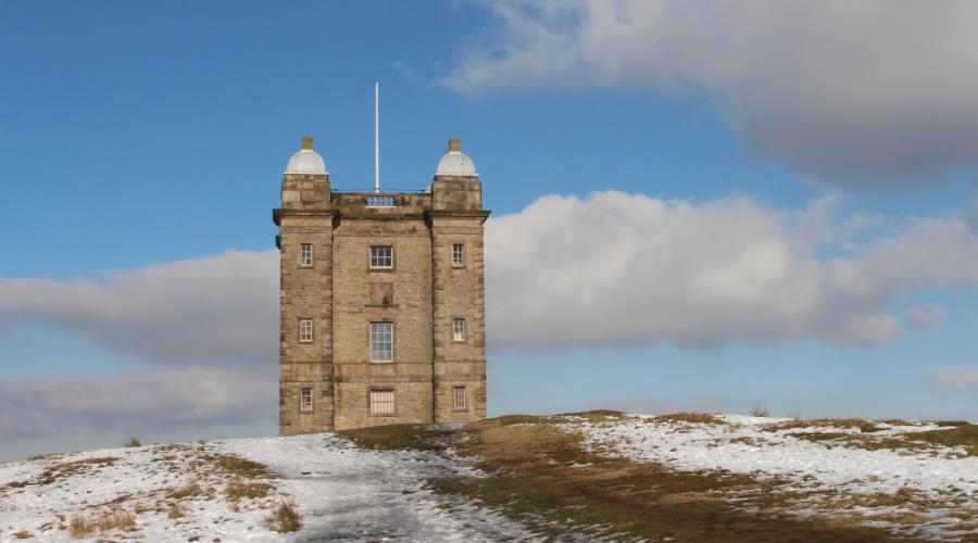 Lyme Park Cage in snow