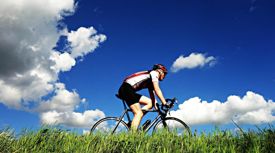 Cyclist Grass