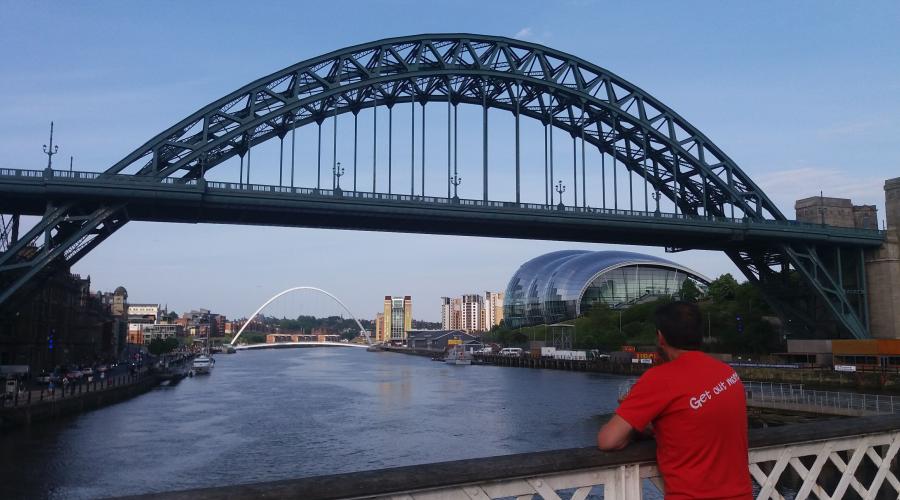 OutdoorLads looking at Tyne Bridge