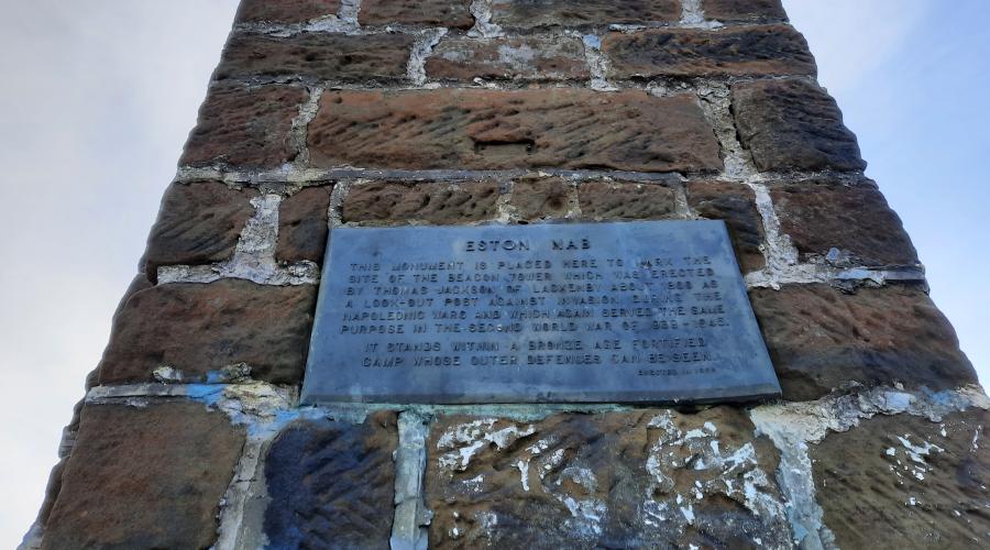 Memorial tower plaque