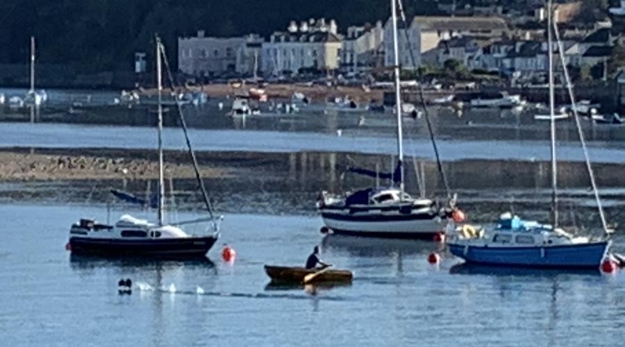 Man in rowing boat