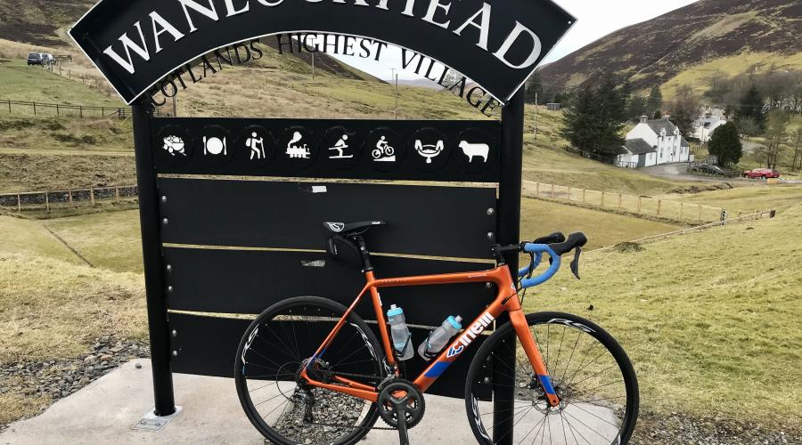 Wanlockhead Sign and Bike