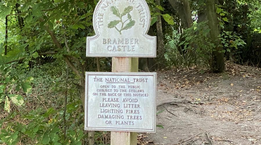 National Trust sign of Bramber Castle 
