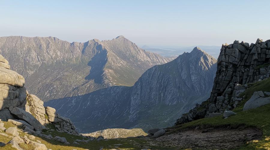 Goat Fell and its neighbours in the evening sunlight