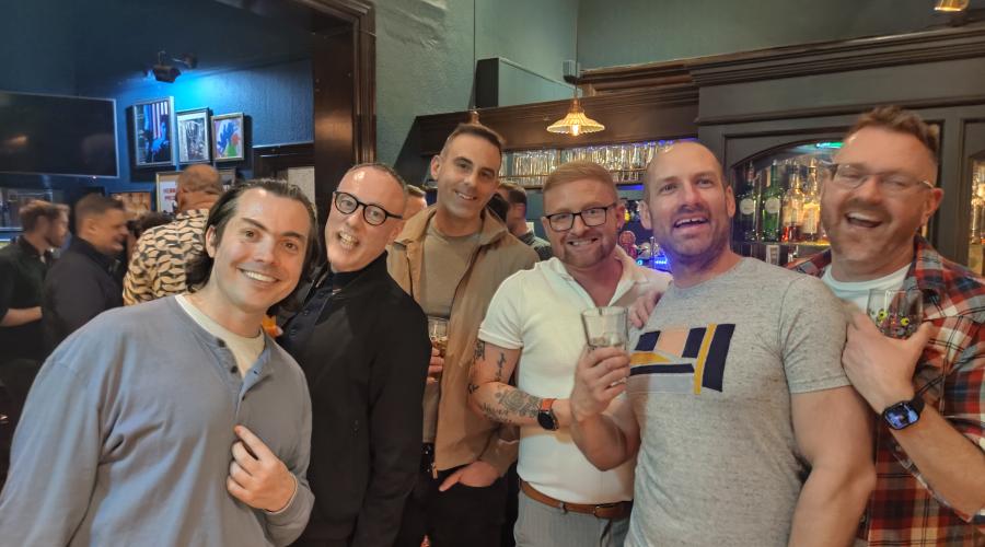 Guys at social event