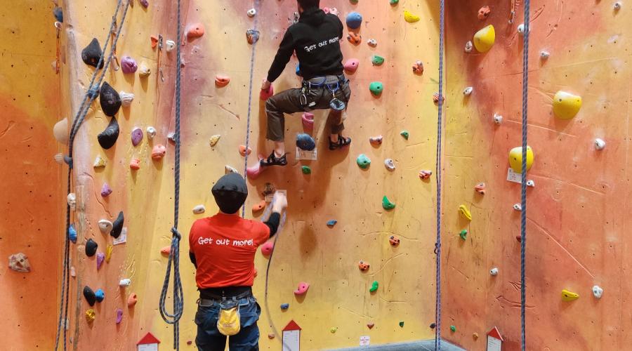 Geoffrey Climb & Kev Belay 1