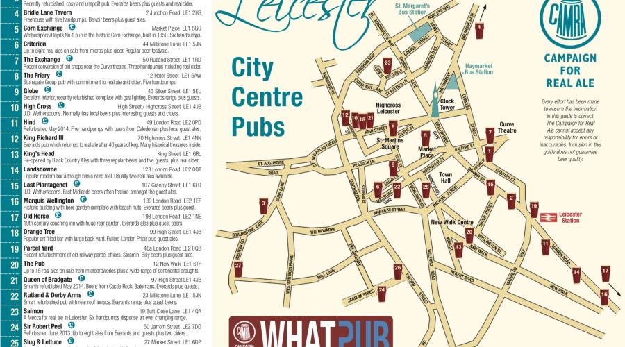 Leicester CAMRA map