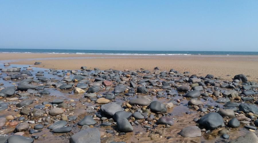 Pebbles on the beach Marske Beach