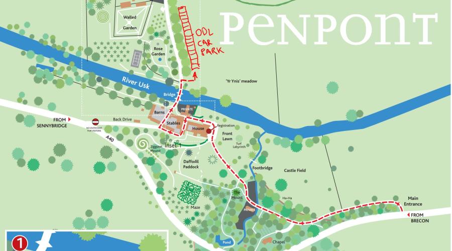 Site map - access , parking and camping