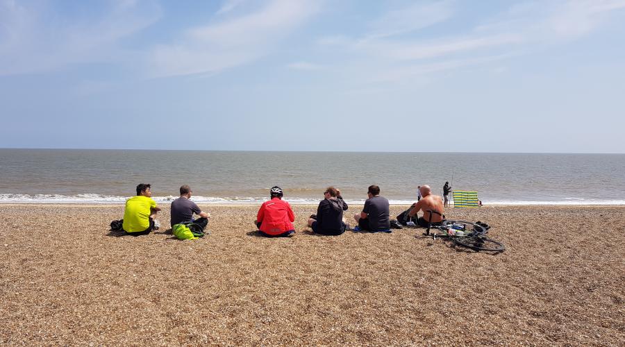 Cyclists on the beach