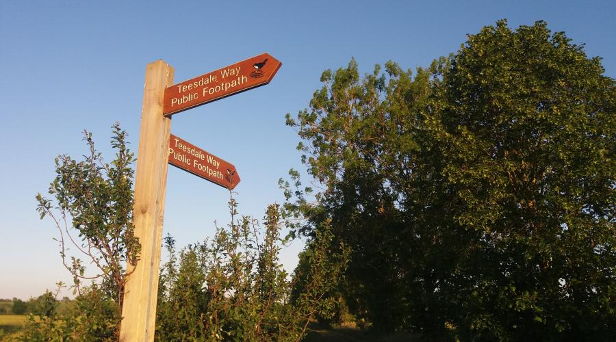 Teesdale Way Signpost Low Middleton