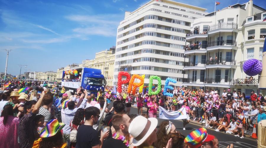 Pride Banner at Brighton pride