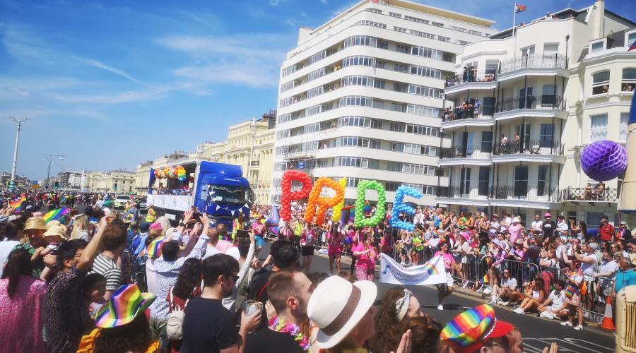 Pride Banner at Brighton pride 