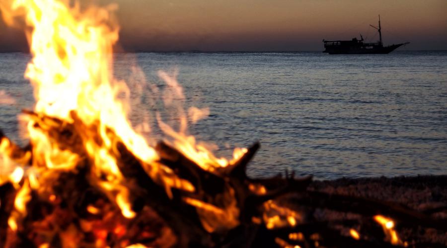 Bonfire on a beach