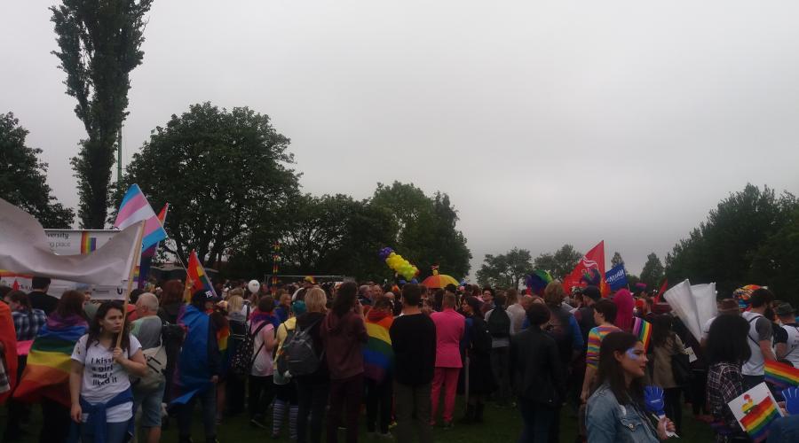 Pride March arrival at Pride Exhibition Park