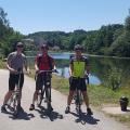 ODL members out on an any bike cycle beside the River Yonne
