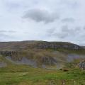 Drystone wall and view of hill