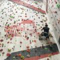 Indoor climbing wall with climber 