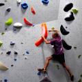 Bouldering along a wall