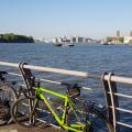 Cycles by river in Greenwich