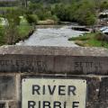 Bridge and River Ribble sign