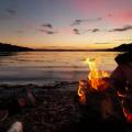 Watching Arran sunset from the BBQ