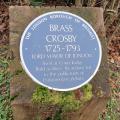 Brass Crosby blue plaque 