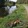 Bike by canal towpath