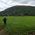 Walkers heading back to Llanthony Priory