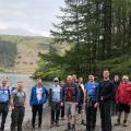 group photo infront of lake