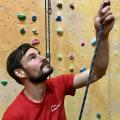 Person belaying a climber