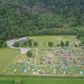 Aerial view of campsite
