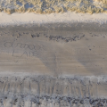 Writing in the sand from our 2015 visit