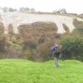 View of the Kilburn White Horse on a hill slope