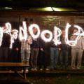 Sparklers spelling out the word "Outdoorlads"