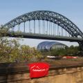 OutdoorLads flag with Tyne Bride view
