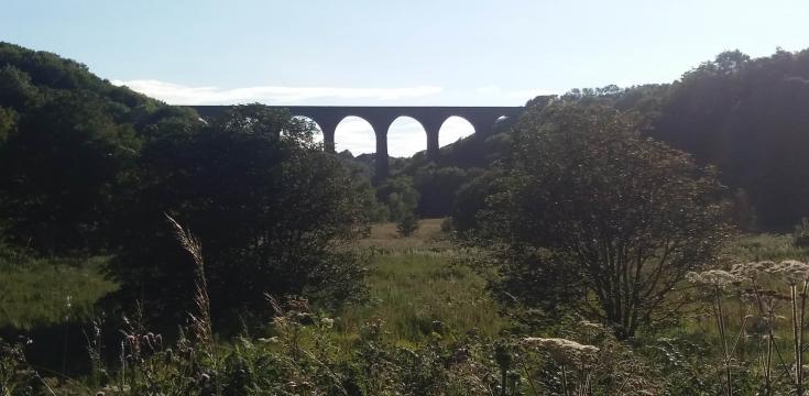 Railway viaduct view