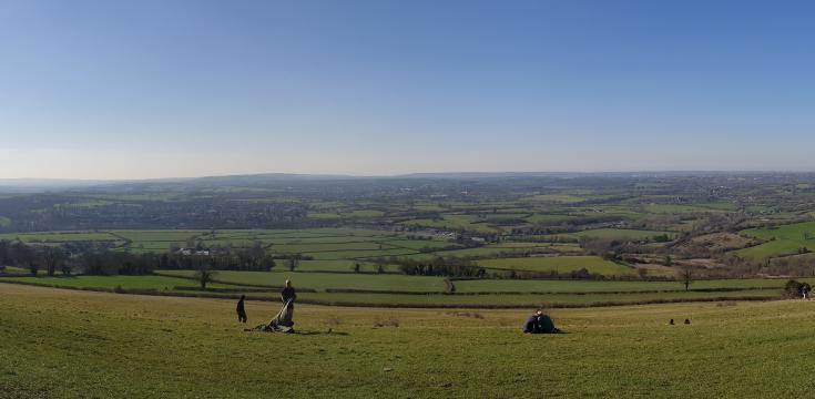 Panoramic view from Kelston Round Hill