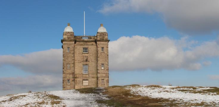 Lyme Park Cage in snow