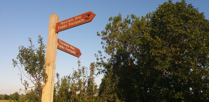 Teesdale Way Signpost Low Middleton